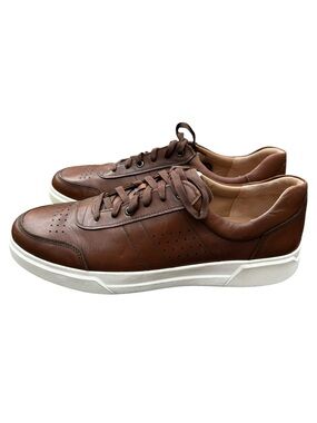 Vince Men's Brown Leather Low Top Sneakers Size 13 Designer Casual Shoes